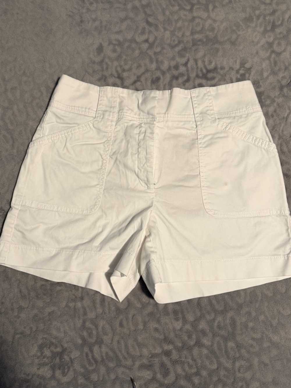 White House Black Market Crisp White Bermuda Shorts with Patch Pockets
